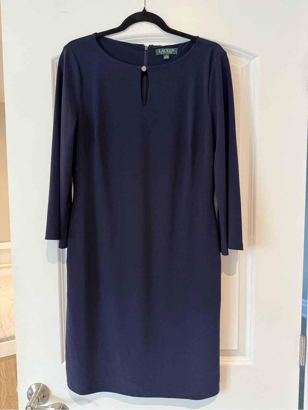 Lauren Ralph Lauren Navy Long-Sleeve Shift Dress US 10